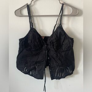 Eyelet embroidery crop top